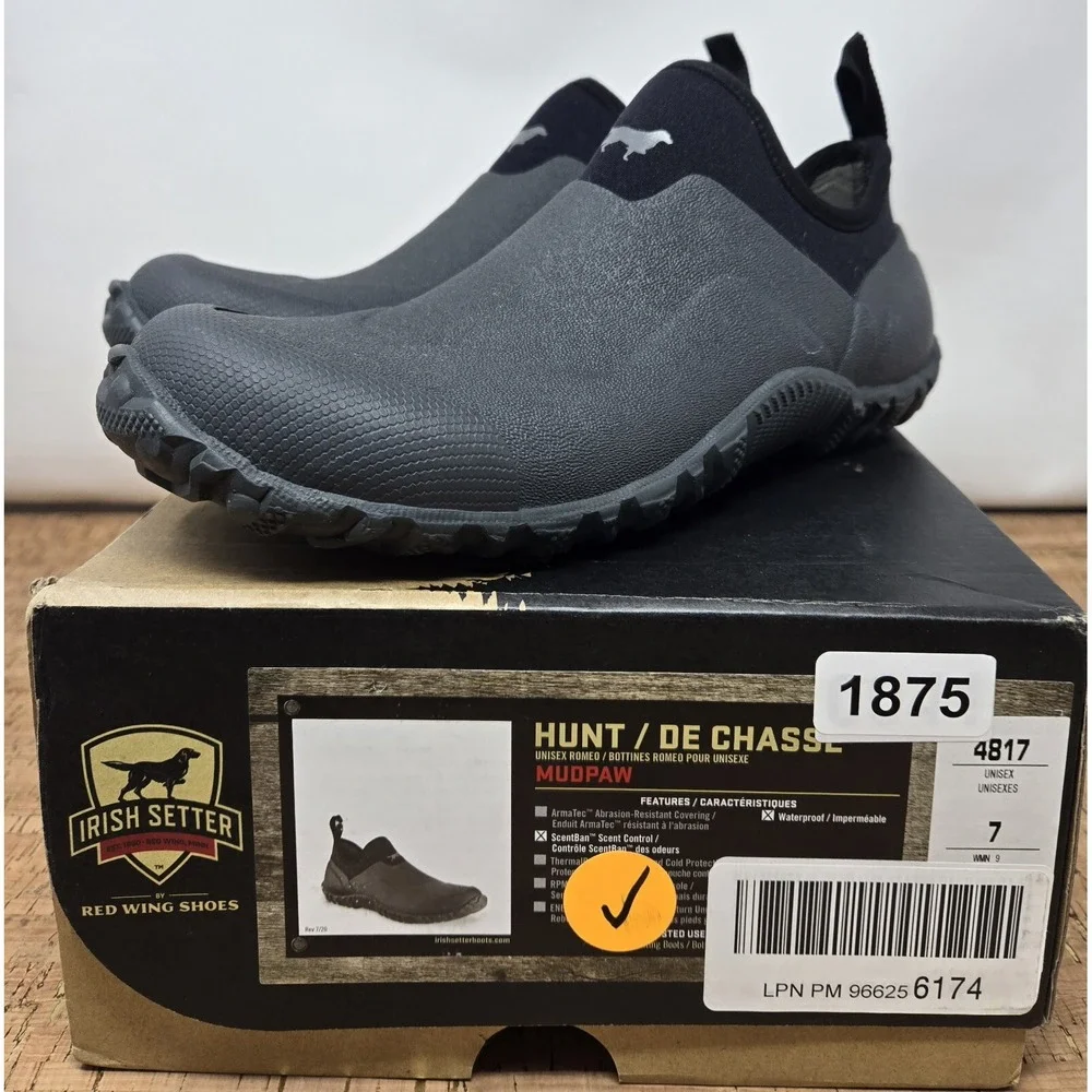 Irish Setter Mud Paw Shoes Mens 7‎ Womens 9 Rubber Low Rise Slip On Hunting